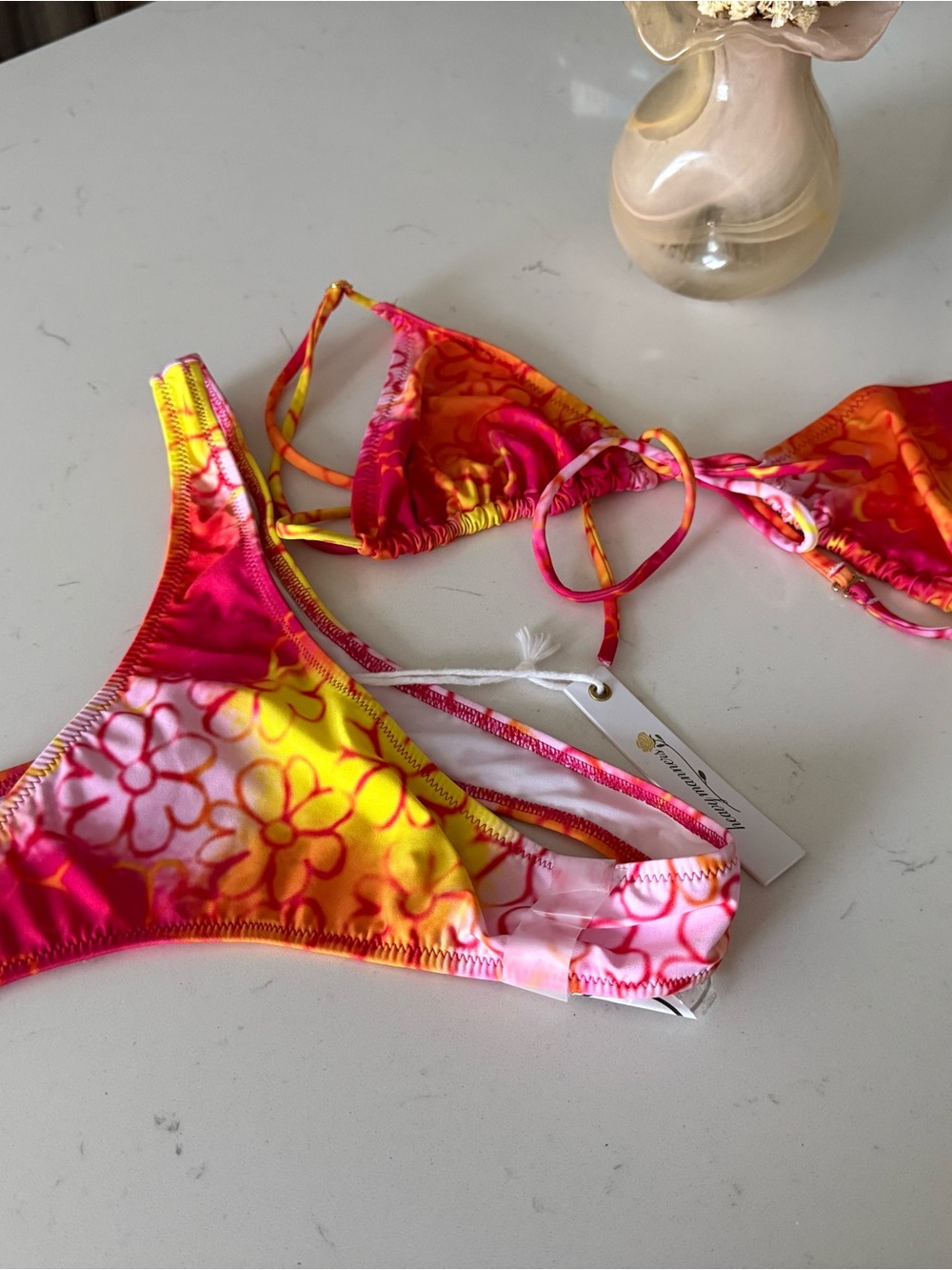 Heavy Manners Bikini “Miss March” set NWT - Hot Pink & Yellow